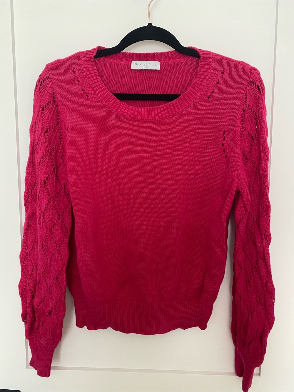 Michael Stars Knit Sweater with Eyelet Sleeve Detail